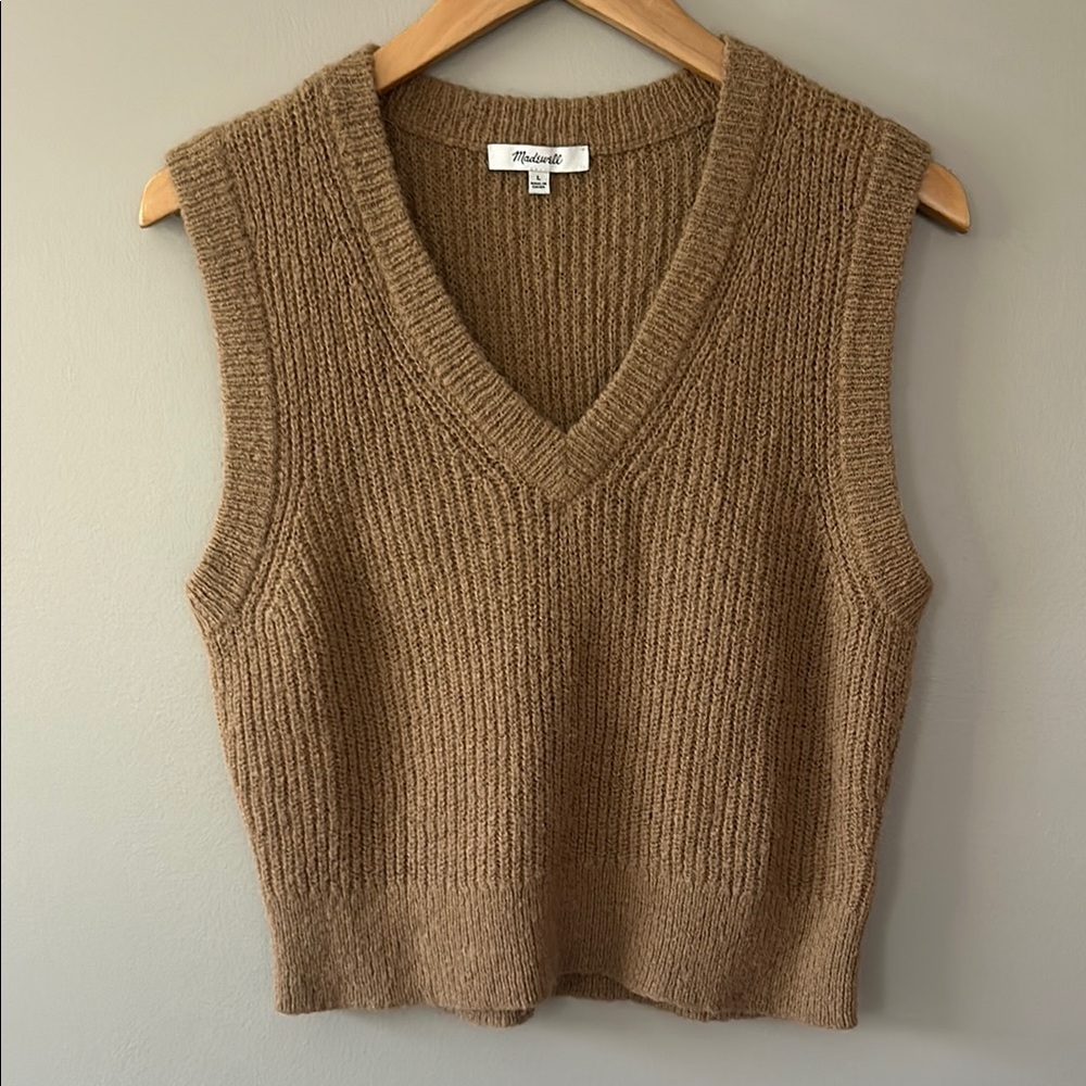Madewell The Fineloft‎ Shrunken Sweater Vest Sz L